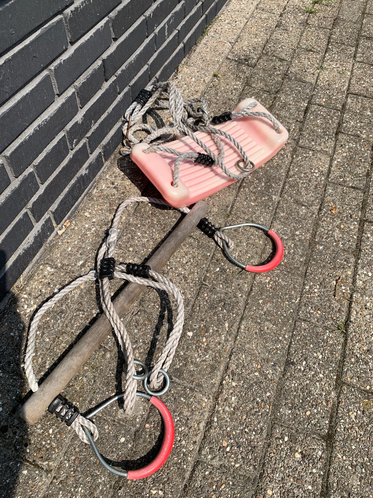 Schommel + rekstok met ringen, Ophalen, Gebruikt, Schommel