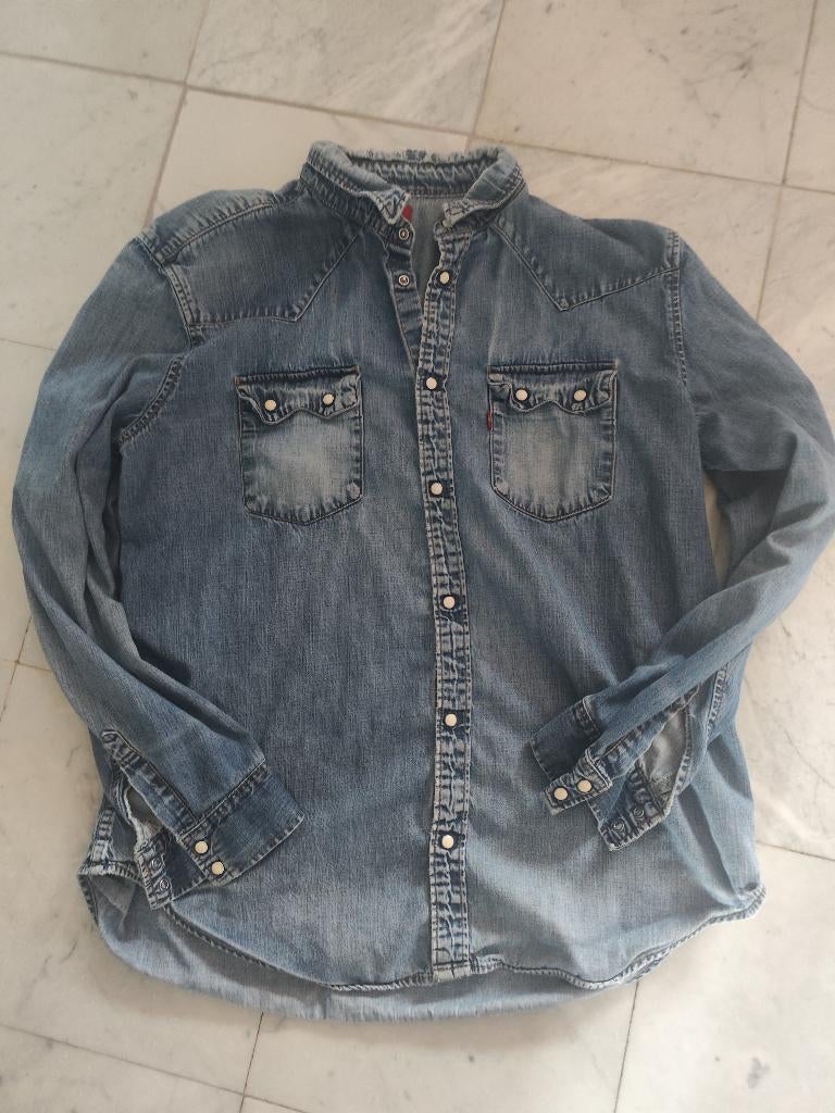 Levi's Spijker overhemd XL, Blauw, Ophalen of Verzenden, Zo goed als nieuw, Halswijdte 43/44 (XL)