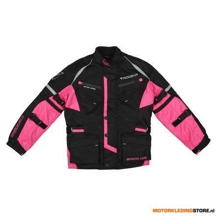 Modeka Tourex II Kinder Motorjas, Zwart-Roze, Motoren, Ophalen of Verzenden, Nieuw met kaartje