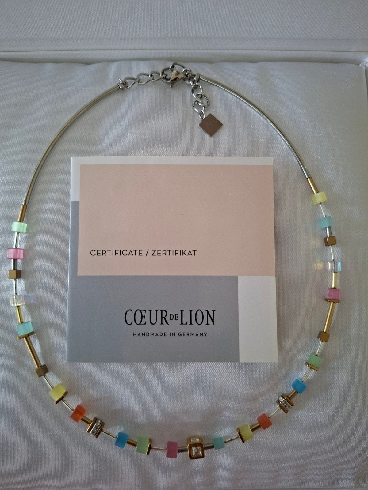 COEUR de LION HALSKETTING GOUD/ZIVERKLEURIG MET STEENTJES, Sieraden, Tassen en Uiterlijk, Kettingen, Ophalen, Zo goed als nieuw