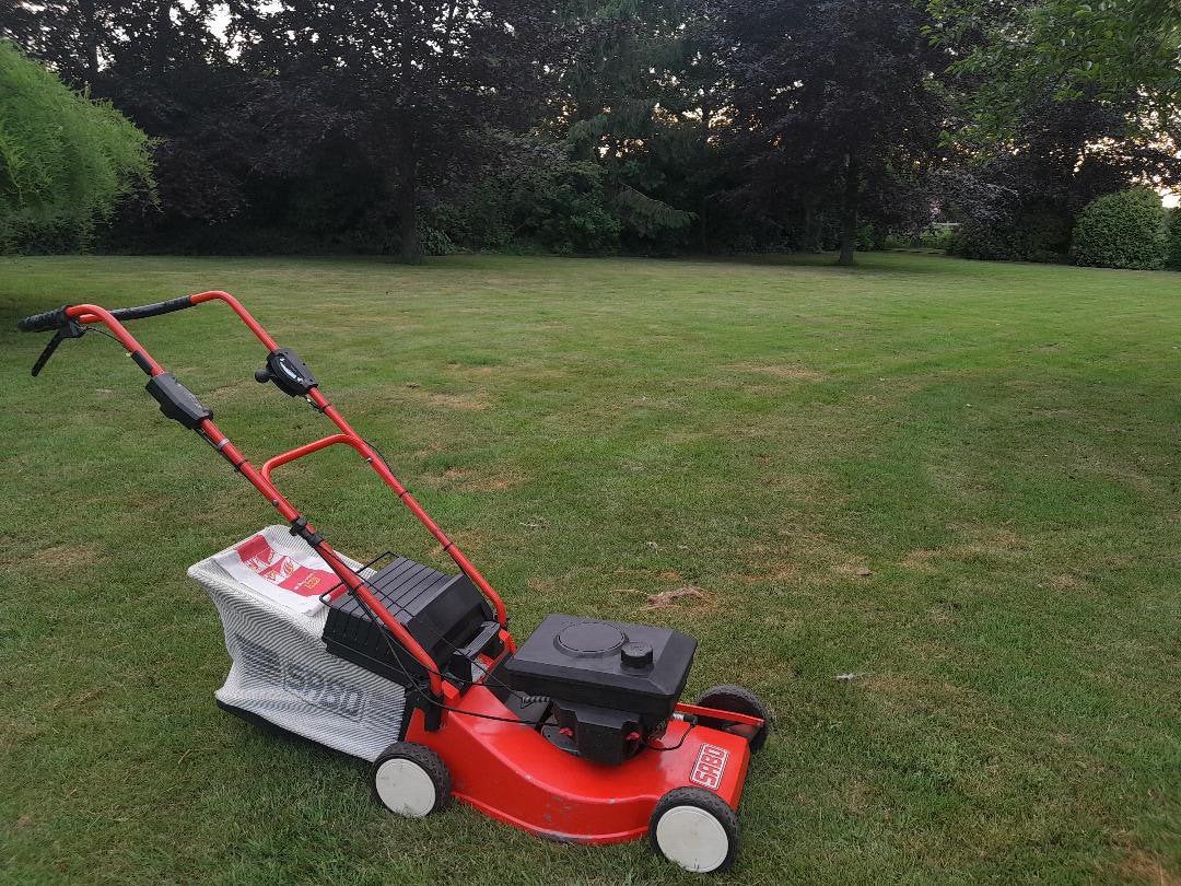 SABO benzinemaaier - Duitse topkwaliteit met aandrijving, Tuin en Terras, Ophalen, Cirkelmaaier, Zo goed als nieuw, 50 cm of meer
