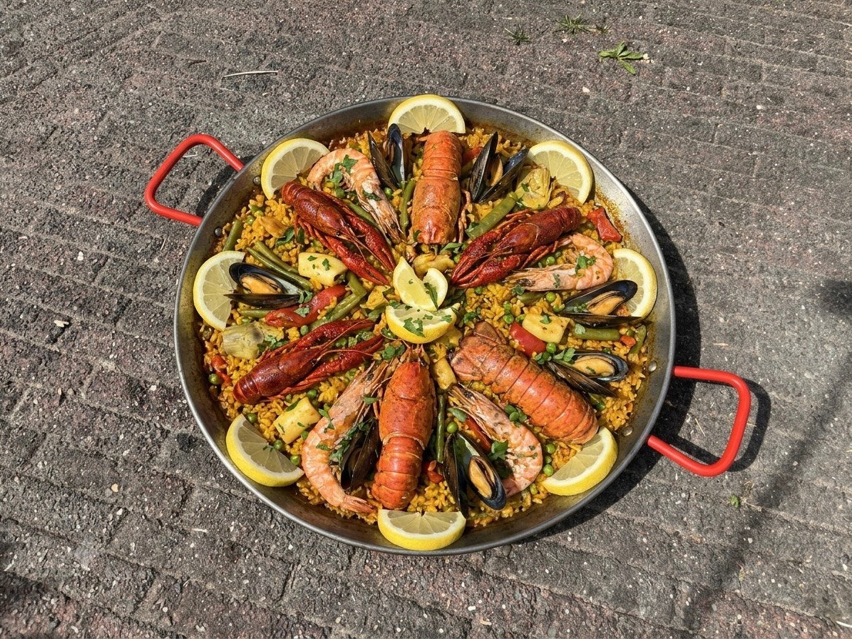 Grote paella pan.  60 cm dis, Ophalen, Overige materialen, Geen, Zo goed als nieuw
