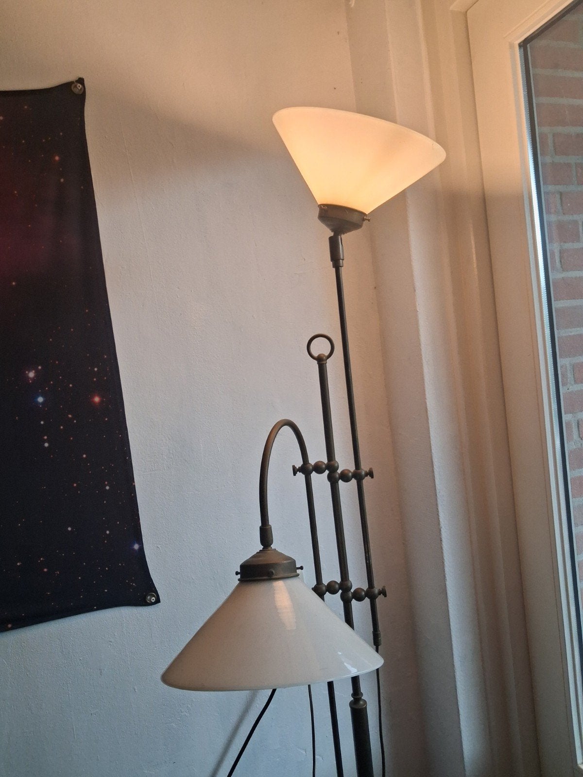Antieke Messing Staande Lamp Art Nouveau Sti, Antiek en Kunst, Ophalen