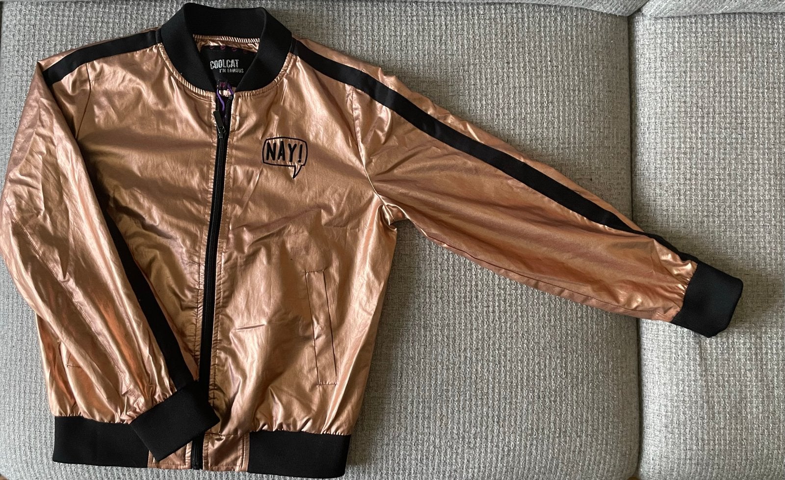 Coolcat jas metallic look, maat 134/140, Ophalen of Verzenden, Zo goed als nieuw, Jongen of Meisje, Jas
