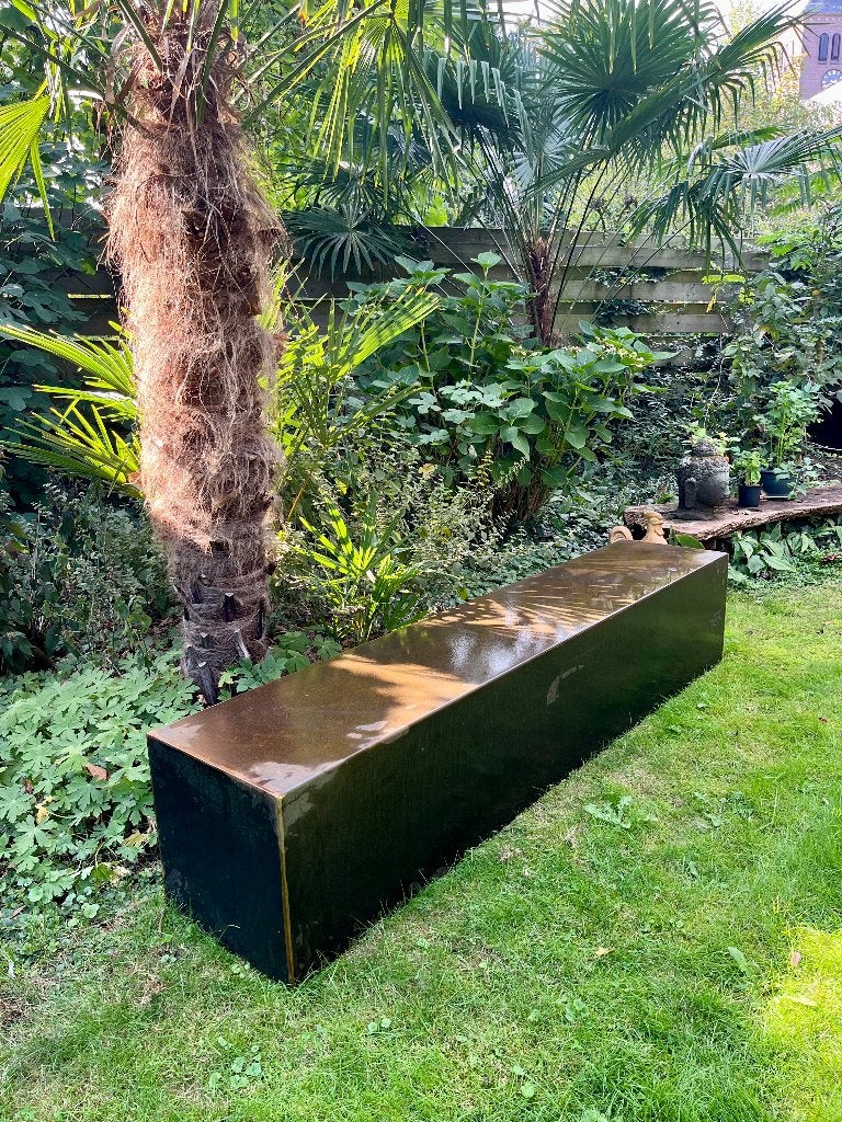 Cortenstaal tuinbank, sokkel 200x40x40 cm, Ophalen, Nieuw
