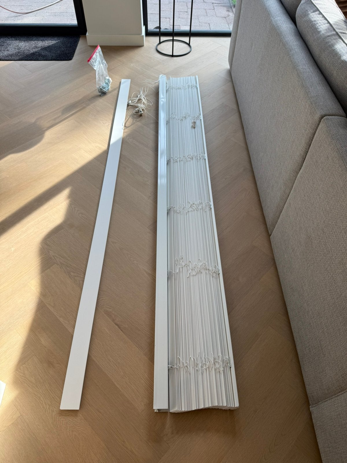 Houten luxaflex jaloezien, Ophalen of Verzenden, Gebruikt, Wit, 200 cm of meer
