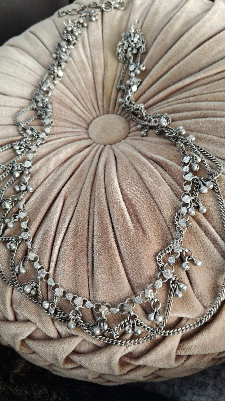 Vintage Zilverkleurige riem met Belletjes, Ophalen of Verzenden, Overige kleuren