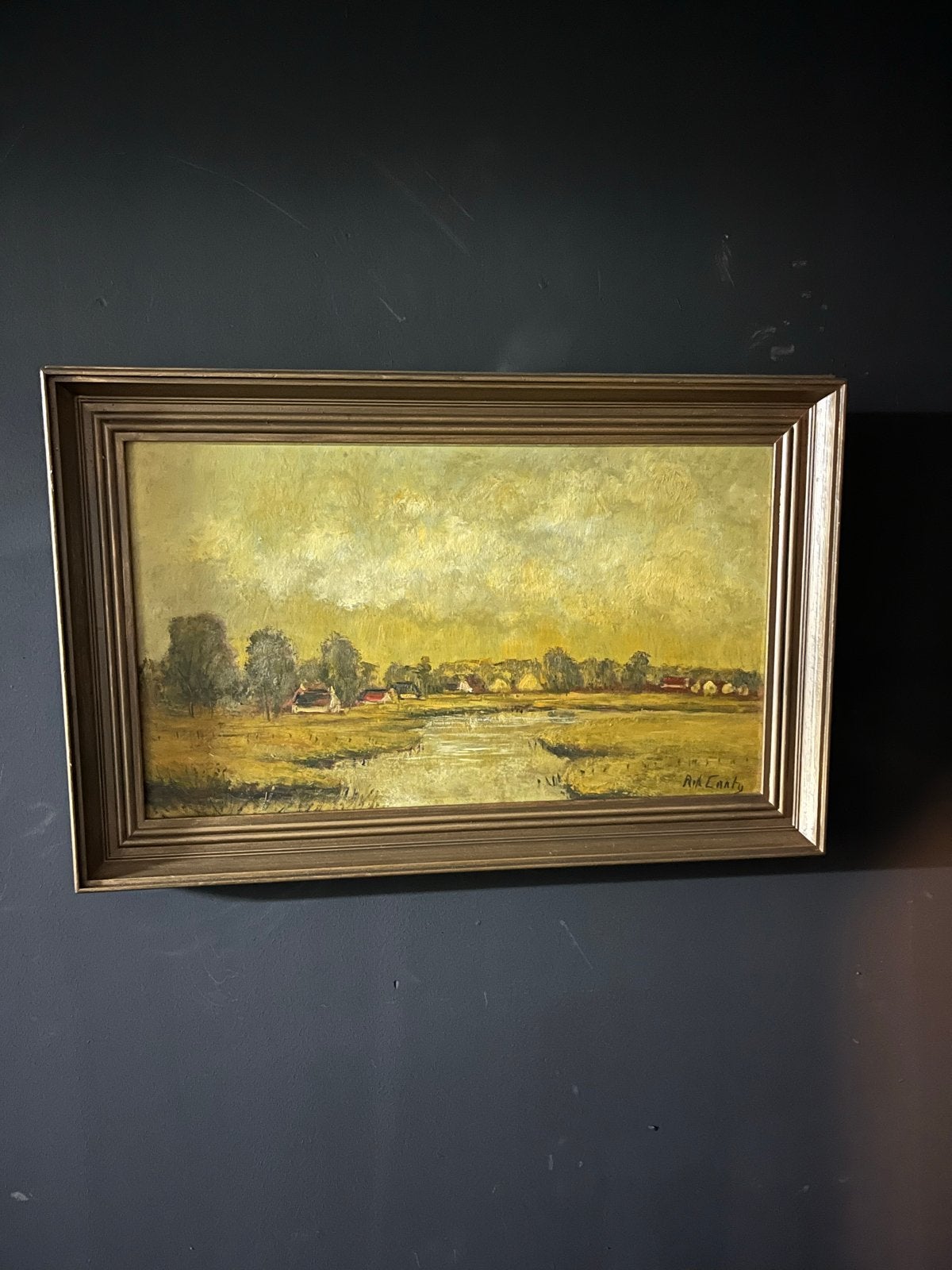 Schilderij Rik Canty - Belgisch Landschap, Antiek en Kunst, Kunst | Schilderijen | Klassiek, Doek, Realistisch, Ophalen of Verzenden