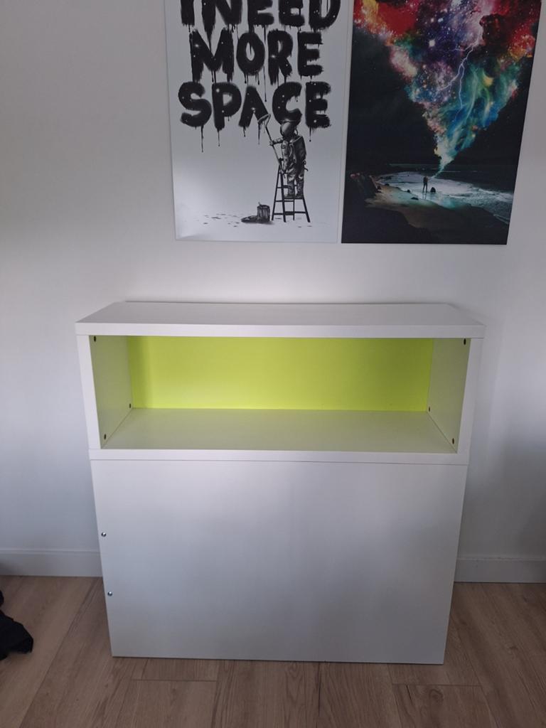 Achterwand bed 1-pers. Ikea Smastad Stuva wit - fluo groen, Ophalen, Overige materialen, 90 cm, Eenpersoons