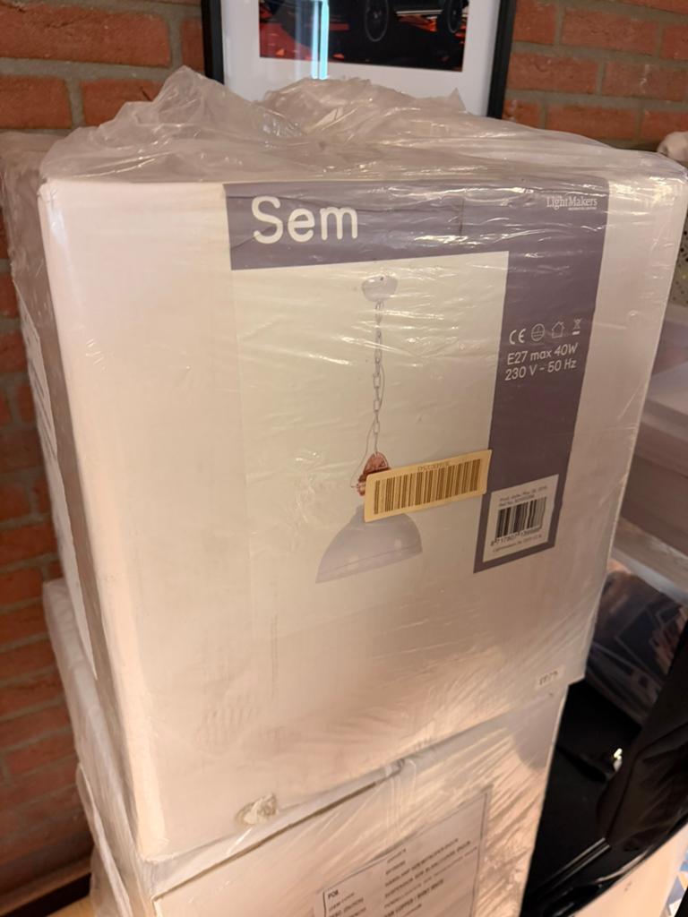 2x hanglamp SEM koper/wit nieuw in doos, Huis en Inrichting, Lampen | Hanglampen, Ophalen, Nieuw, Minder dan 50 cm