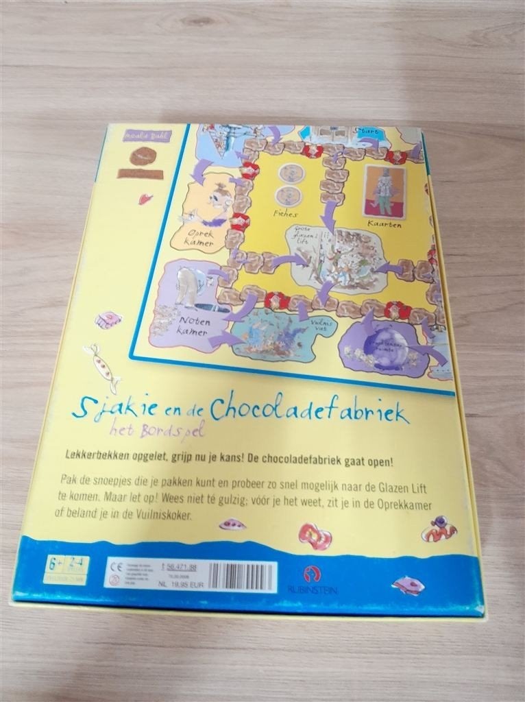 Sjakie en de Chocoladefabriek het bordspel - s3565, Verzenden, Zo goed als nieuw