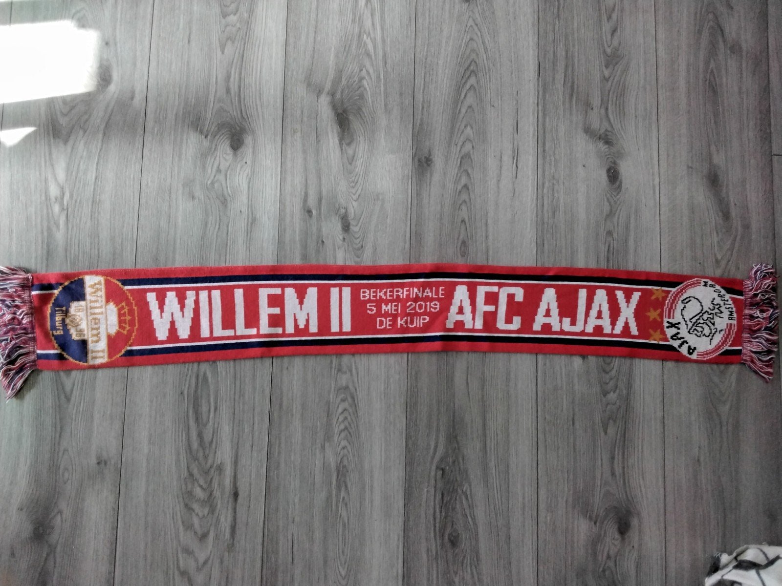 sjaal willem 2-ajax, Verzamelen, Ophalen of Verzenden, Zo goed als nieuw, Ajax, Vaantje of Sjaal