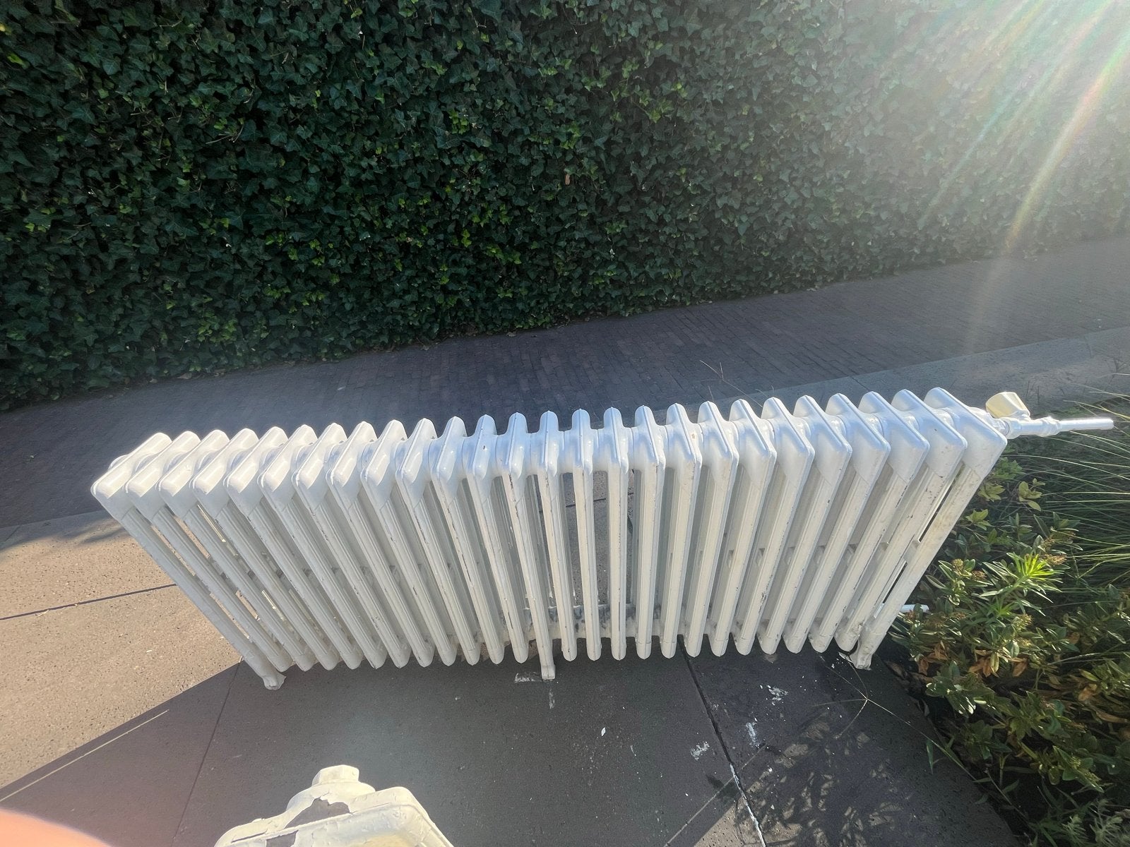 Antieke gietijzeren radiator - 130x15x60 cm, Ophalen, 30 tot 80 cm, Gebruikt, Radiator