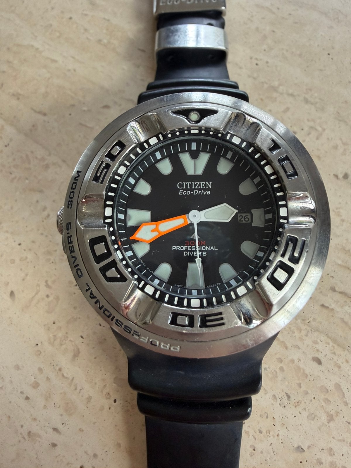 Citizen professional diver’s 300m ecodrive, Ophalen, Zo goed als nieuw, Staal, Citizen
