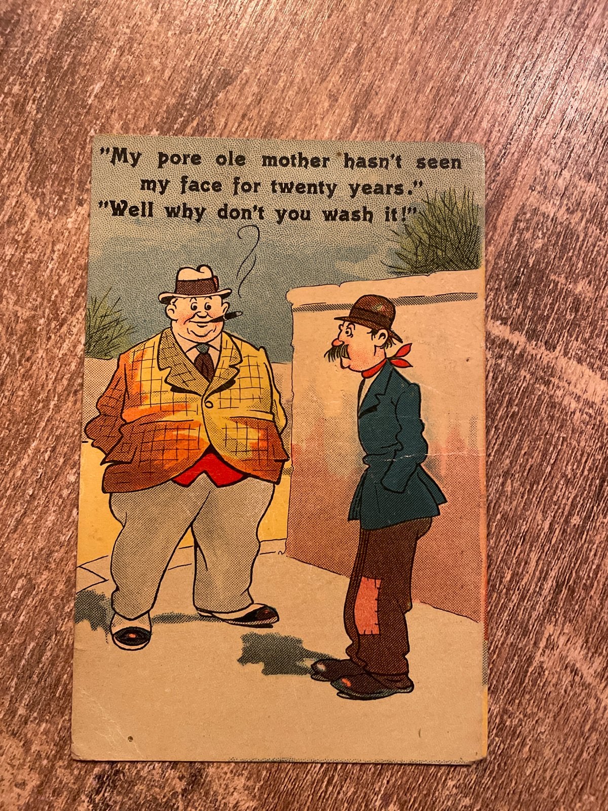 Vintage Humoristische Ansichtkaart - "My pore ole mother", Ophalen of Verzenden, Gelopen, Overige thema's