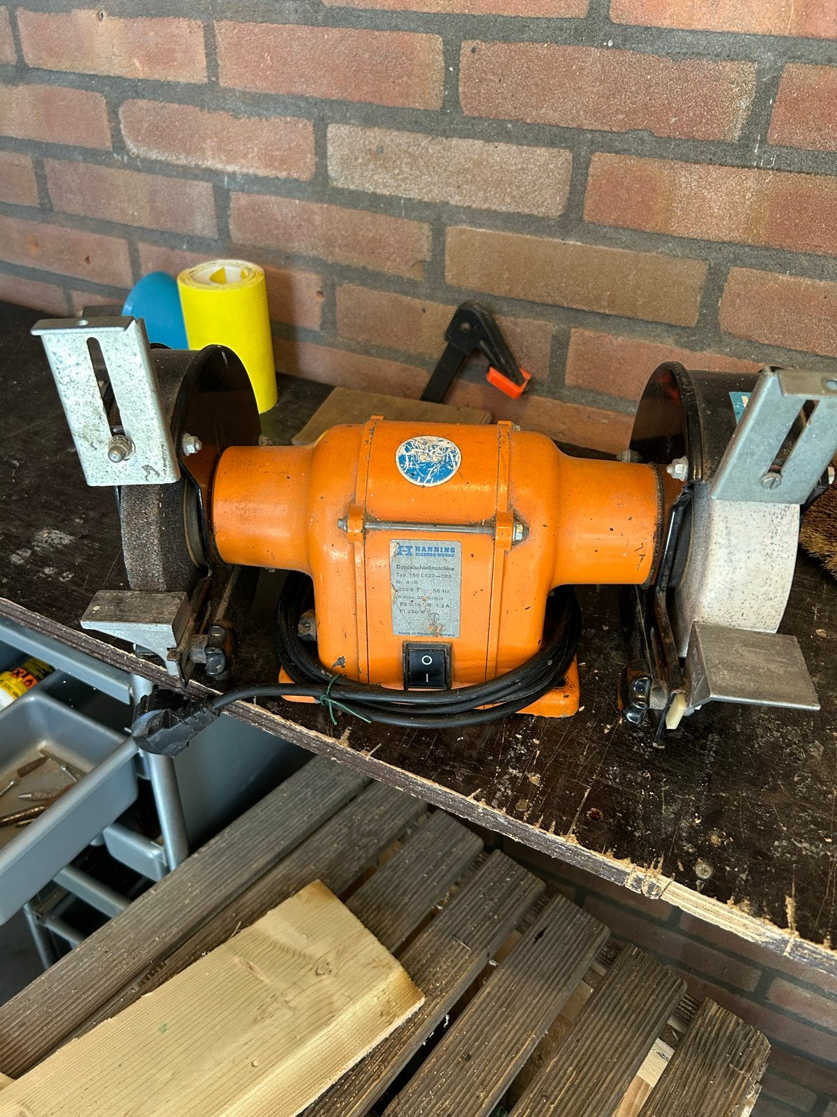 Hanning Elektro-Werke Dubbele Slijpmachine, Ophalen of Verzenden, Gebruikt, Minder dan 700 watt, Werkbankslijpmachine
