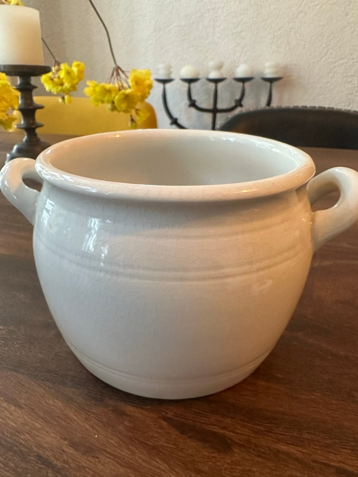 Vintage Arabia Finland bloempot / plantenbak wit, Ophalen of Verzenden