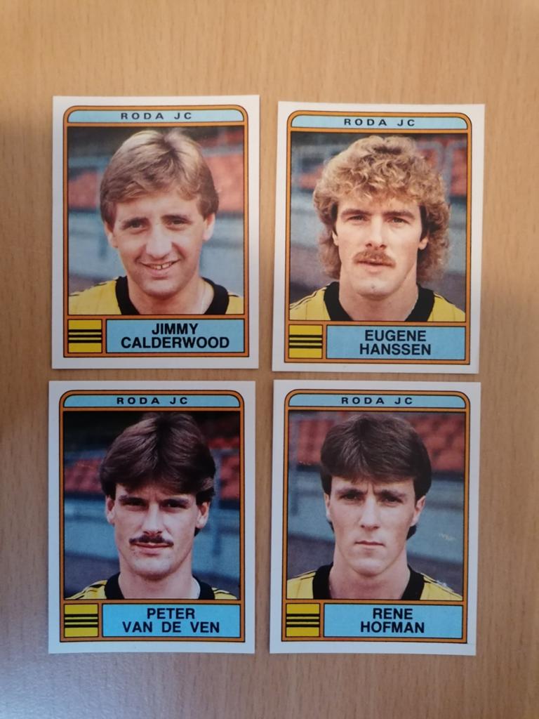 Panini Voetbal 84 Roda JC 4x., Hobby en Vrije tijd, Stickers en Plaatjes, Ophalen of Verzenden, Zo goed als nieuw, Sticker