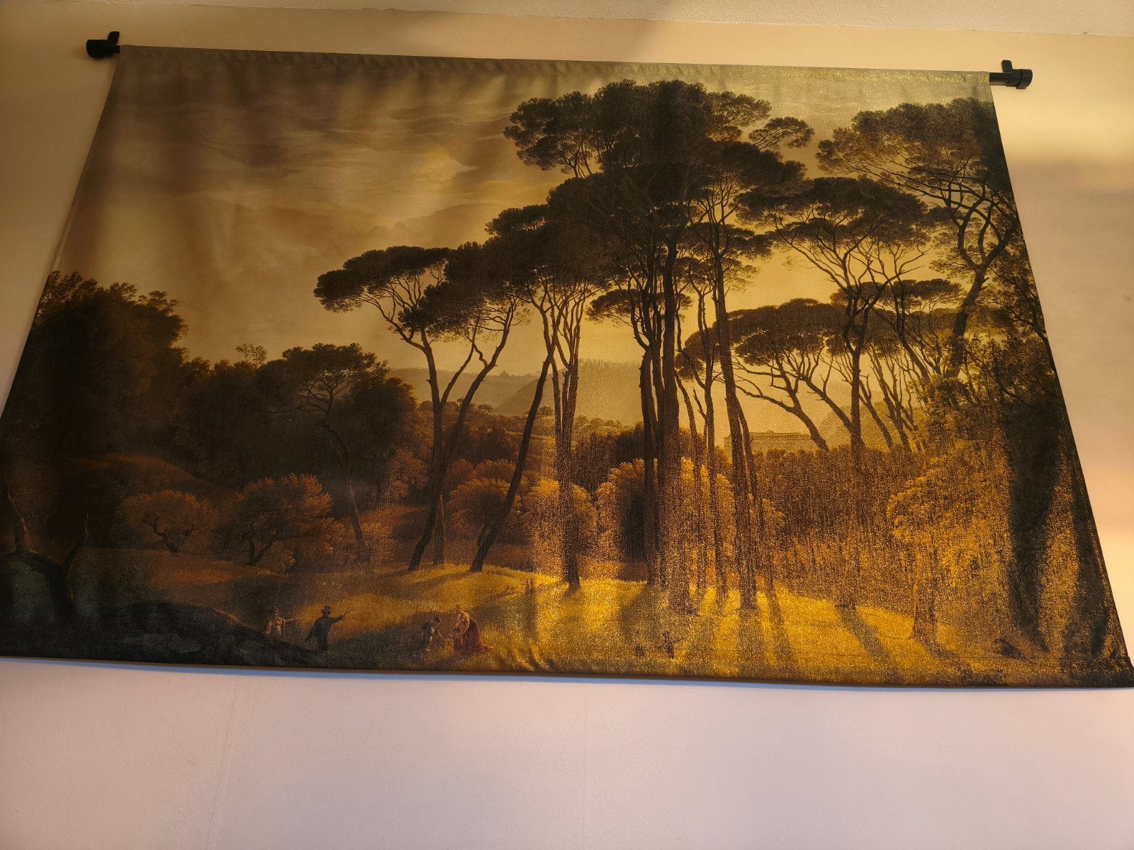 Prachtig wandkleed 150x130 met gouden draad en ophangsysteem, Ophalen, Met ophangsysteem, Wandkleed, Textiel