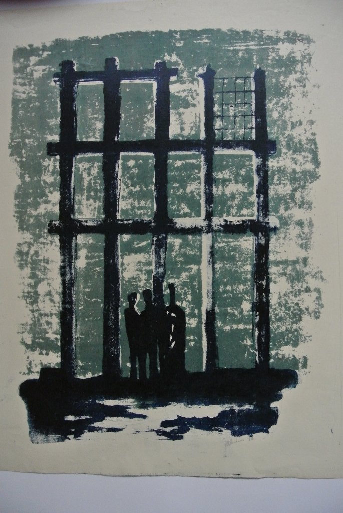 wally elenbaas litho z.t. 1950, Ophalen of Verzenden