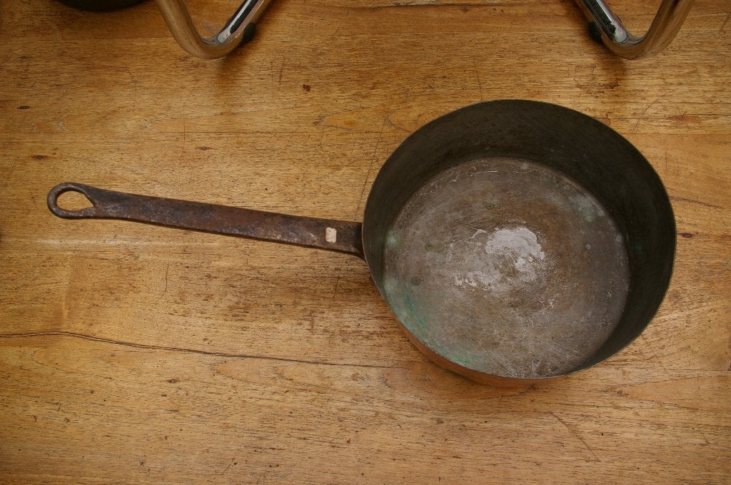 Antieke koperen steelpan, Ophalen of Verzenden