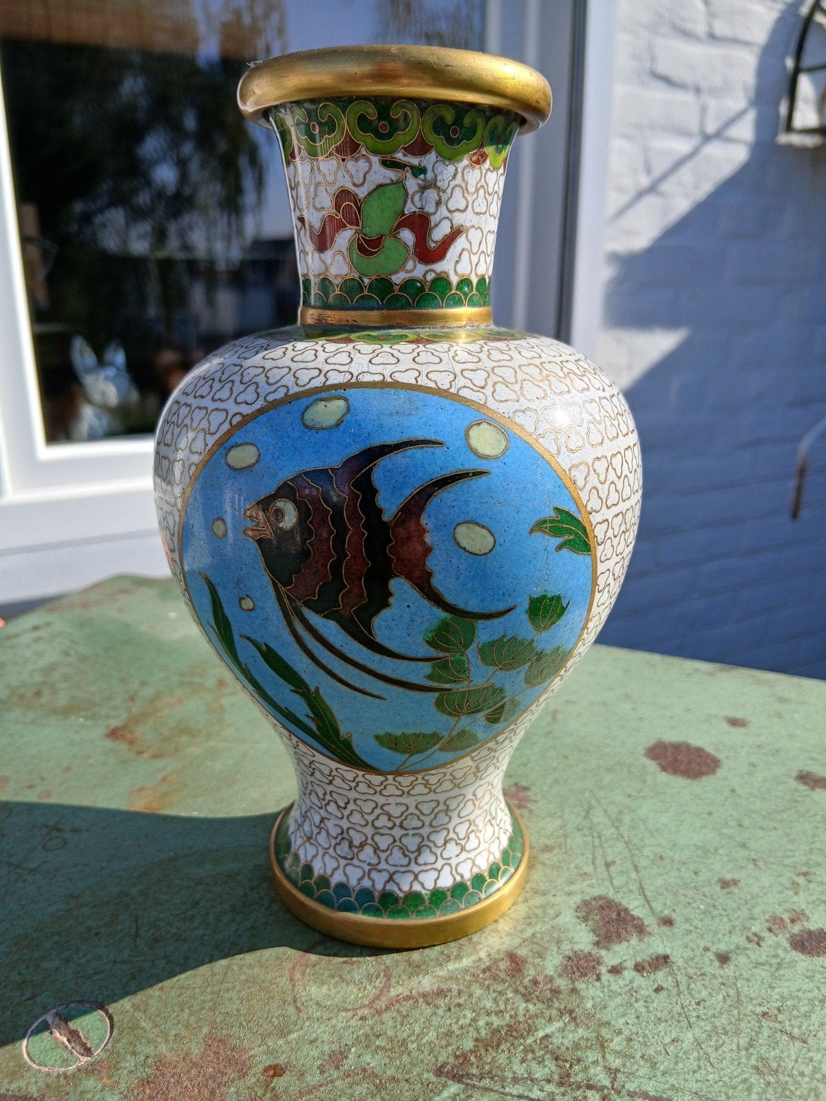 Vintage Cloisonné Vaasje, Ophalen of Verzenden