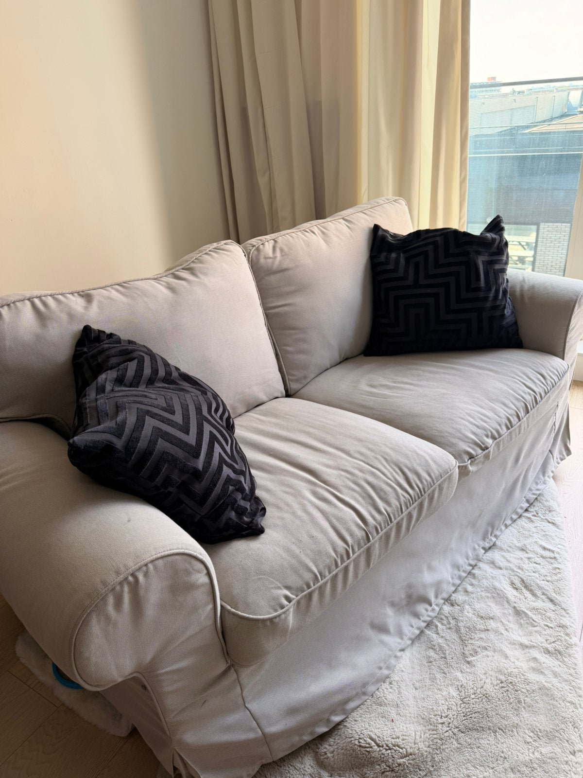 2 zits bank Ikea EKTORP, Ophalen, Gebruikt, Tweepersoons, 75 tot 100 cm
