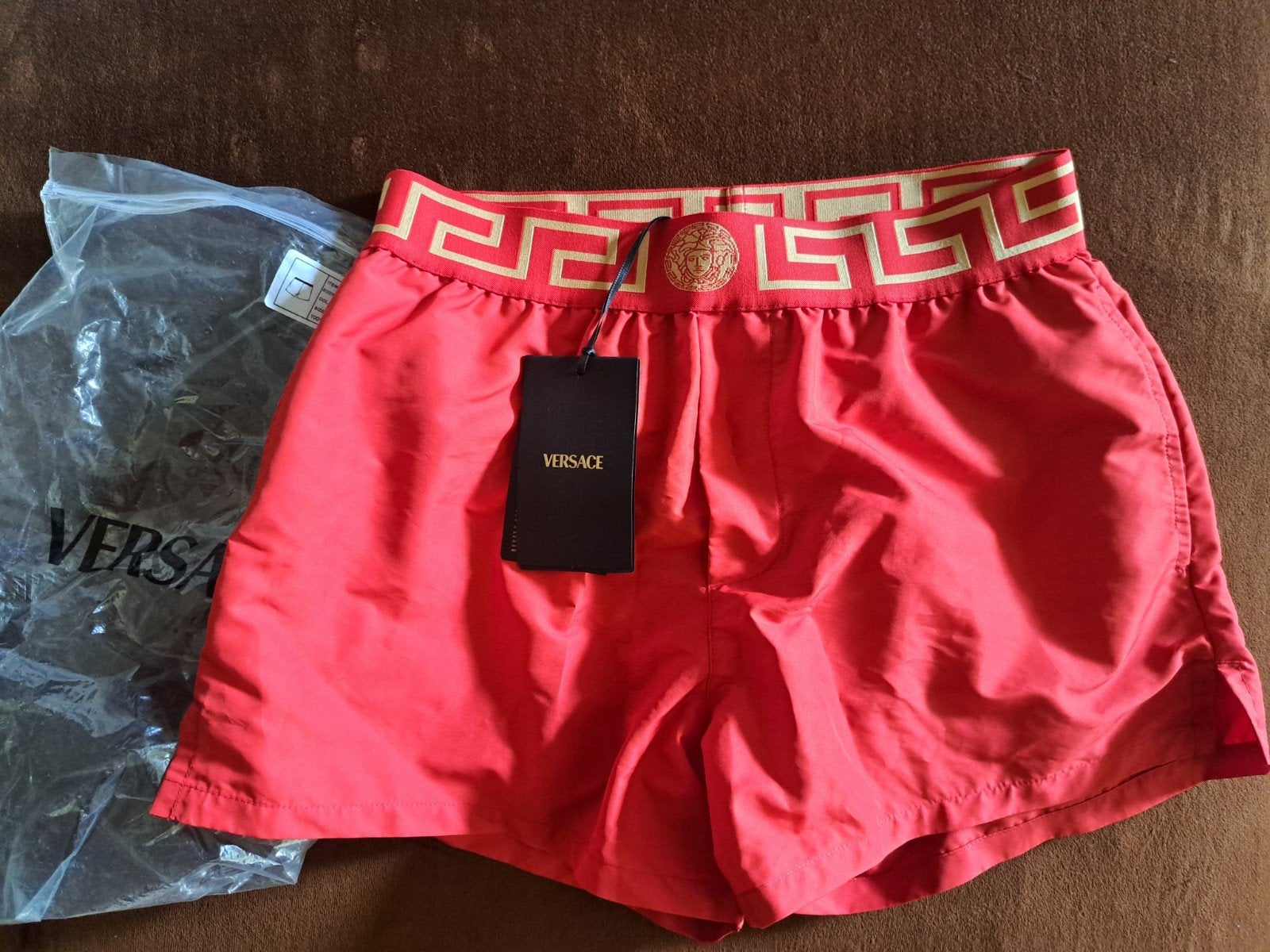 Versace Zwemshort 100% echt & Nieuw met kaartjes, Ophalen, Zwemshort, Rood, Maat 46 (S) of kleiner