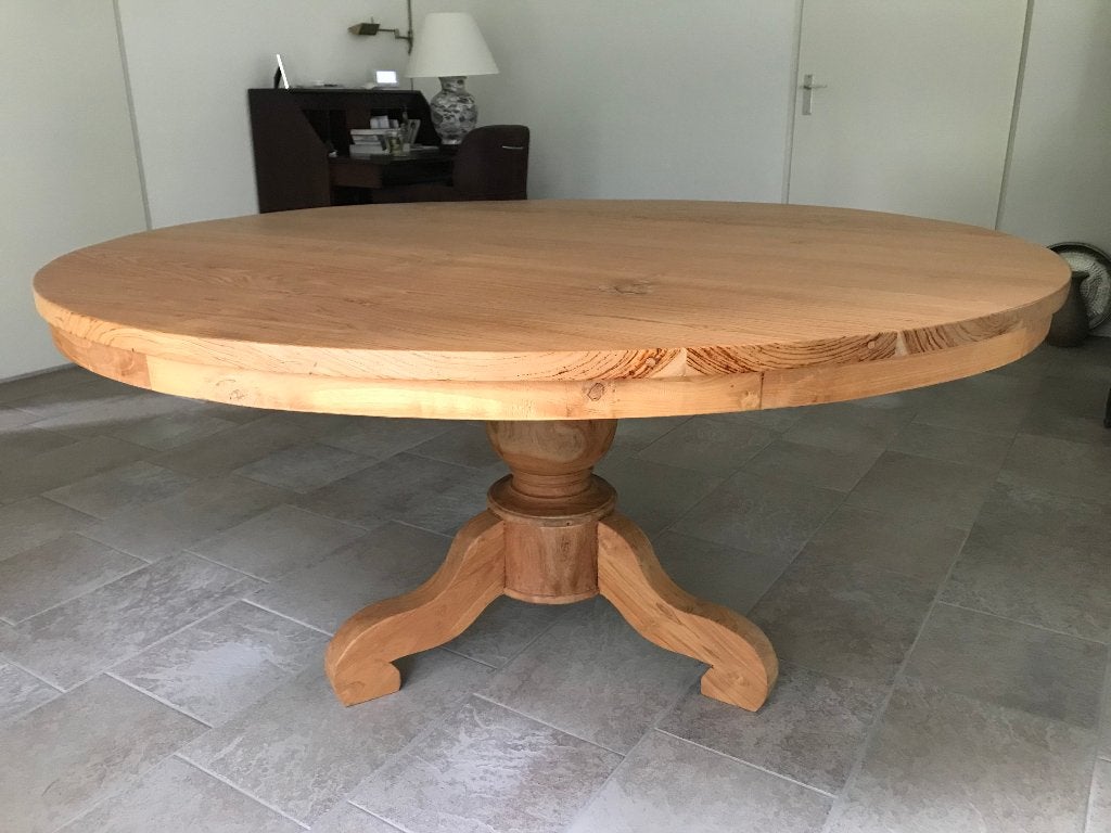 Ronde tafel - Teakhout, Huis en Inrichting, Ophalen, Vijf personen of meer, 100 tot 150 cm, 100 tot 150 cm