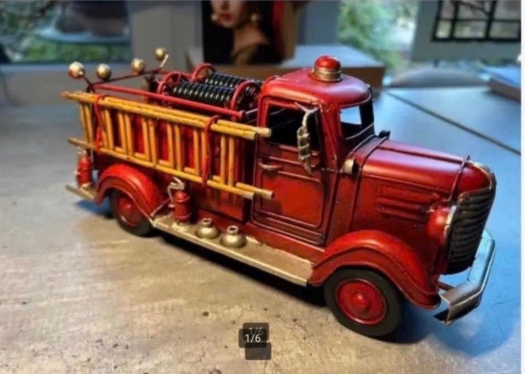 Mooie rode metalen brandweer auto Clayre & Eef, Ophalen of Verzenden