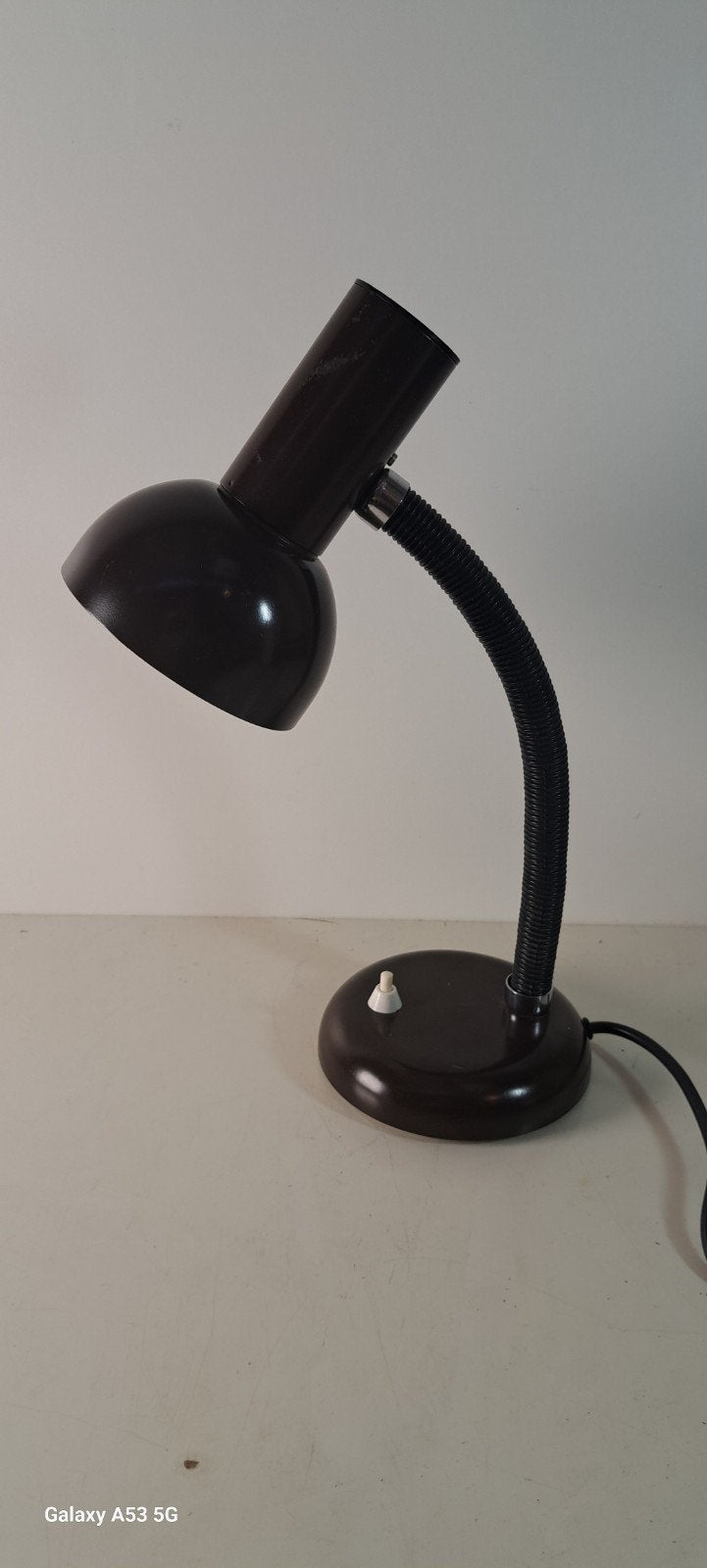 Vintage bruine metalen bureaulamp jaren '80, Huis en Inrichting, Ophalen of Verzenden