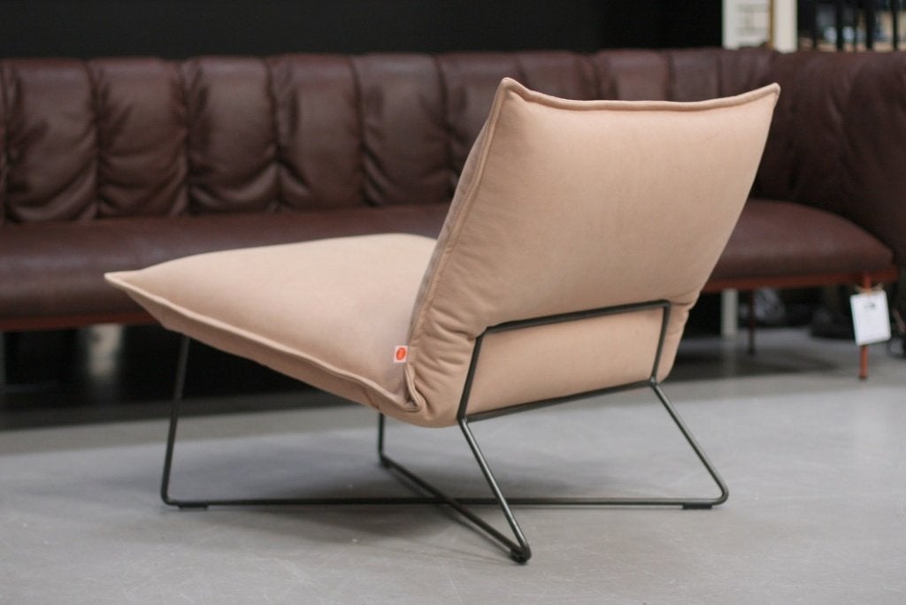 Luxe fauteuil EARL Jess Design leer Old Pink roze pastel, Huis en Inrichting, Ophalen, 75 tot 100 cm, Zo goed als nieuw, 75 tot 100 cm