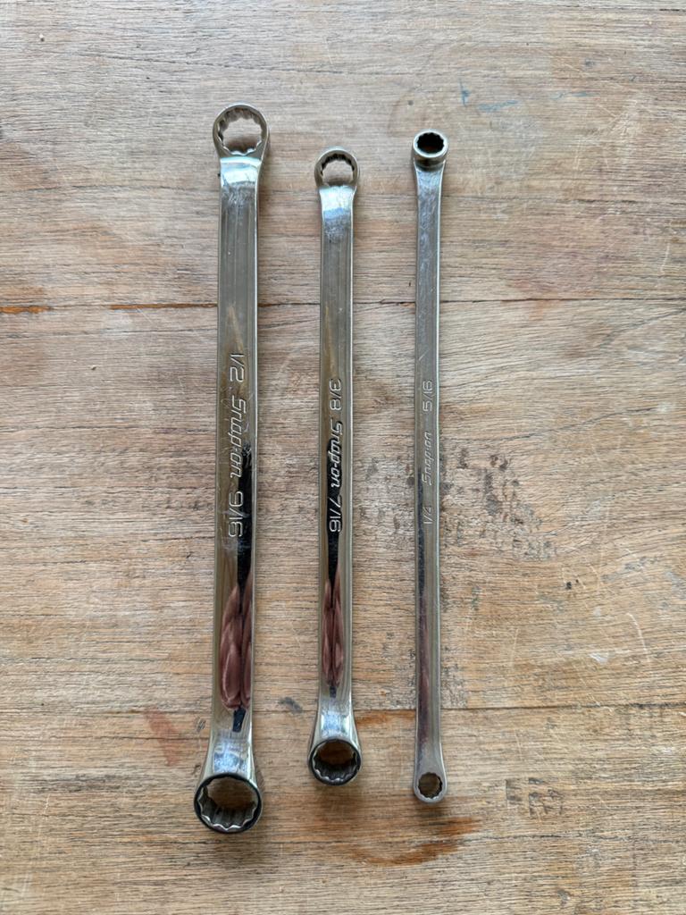 Snap On platte ringsleutels 1/4” 5/16” 3/8” 7/16” 1/2” 9/16”, Ophalen of Verzenden, Gebruikt