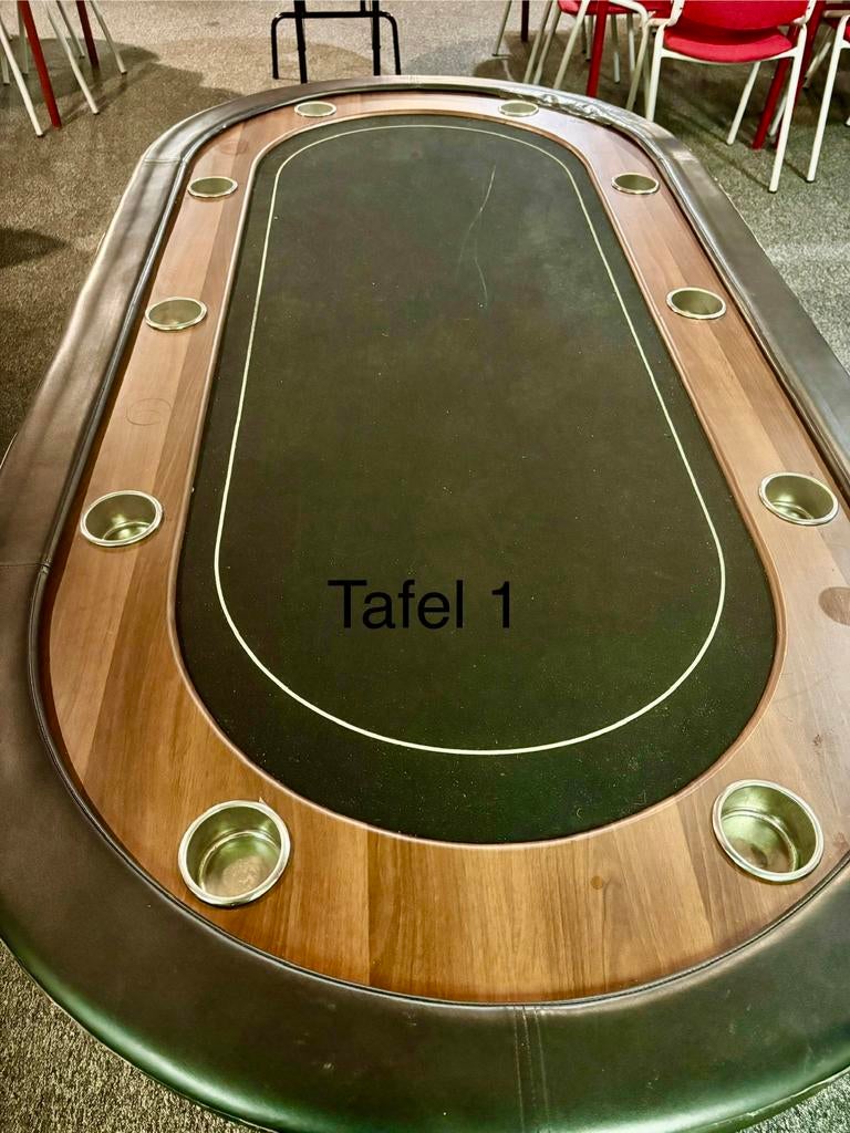 mooie pokertafel met bekerhouders, Vijf spelers of meer, Ophalen, Gebruikt