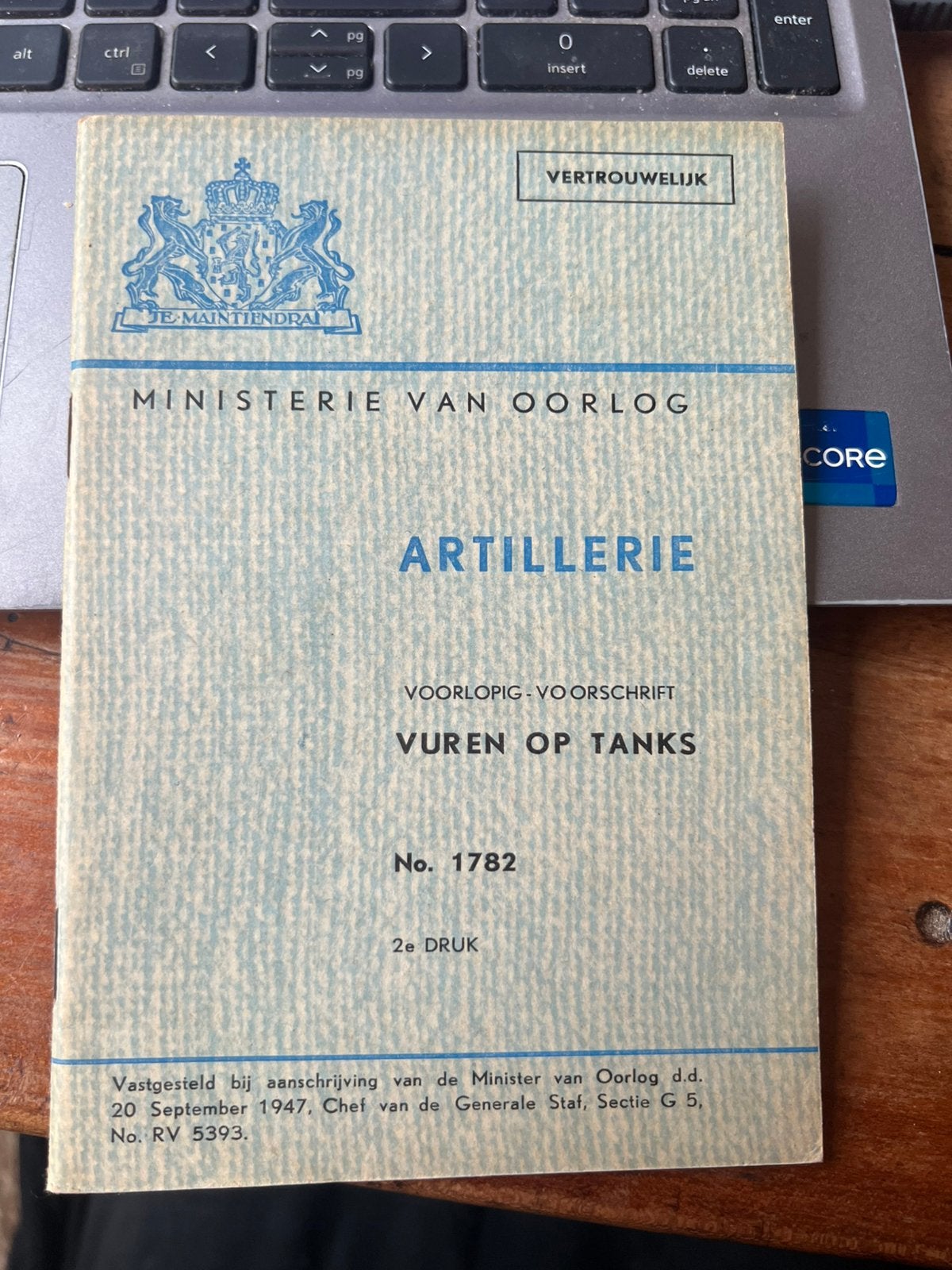 KL Nederlands voorschrift vuren op tanks Tank AT KNIL, Verzenden, Nederland, Boek of Tijdschrift