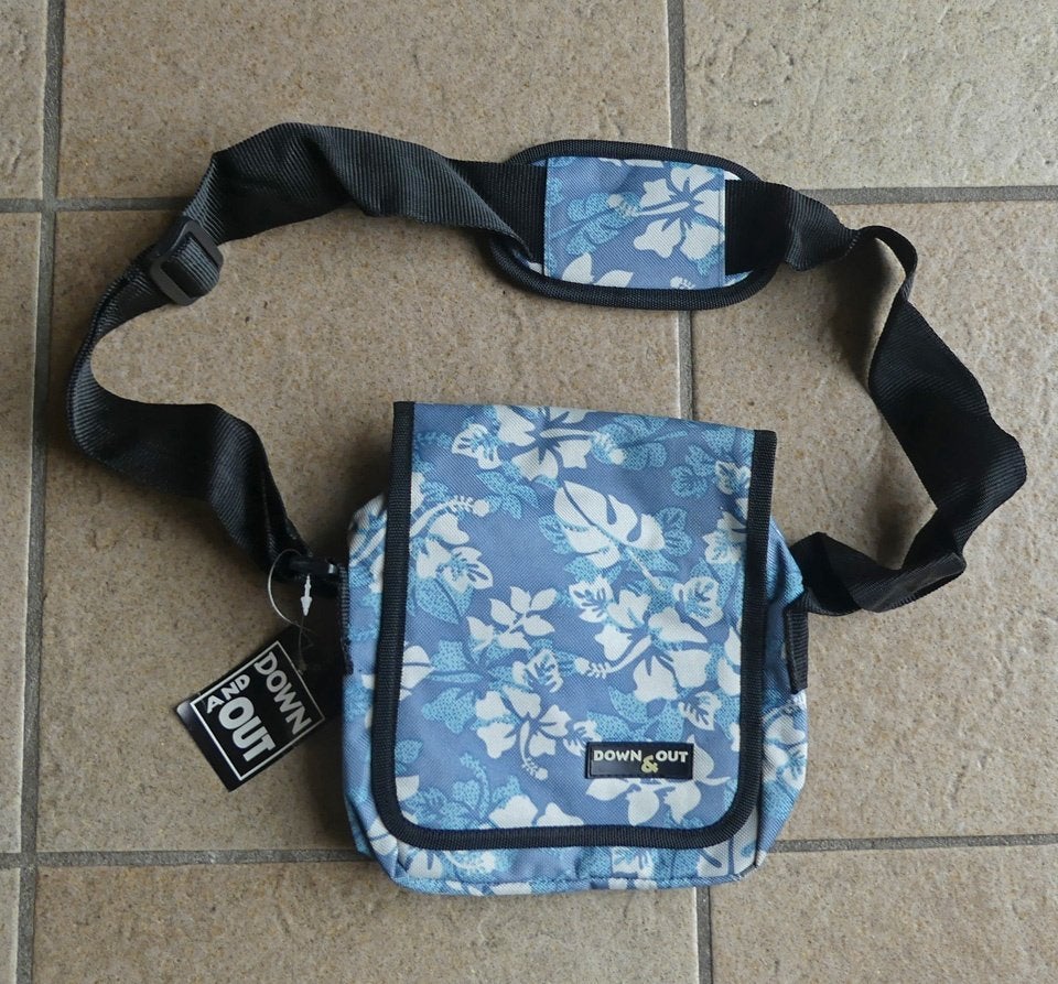 Down & Out schoudertasje blauw wit zwart tasje - NIEUW!, Ophalen of Verzenden, Nieuw, Blauw, Overige merken