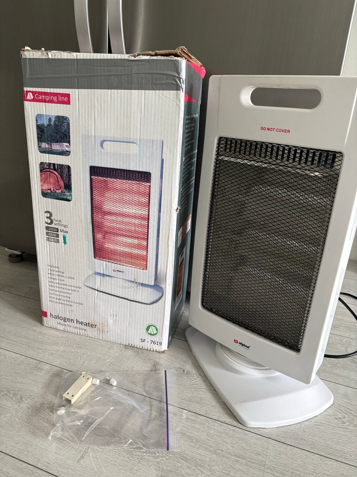 Alpina Halogeen Kachel 1200W - Ideaal voor Camping, Ophalen, Zo goed als nieuw