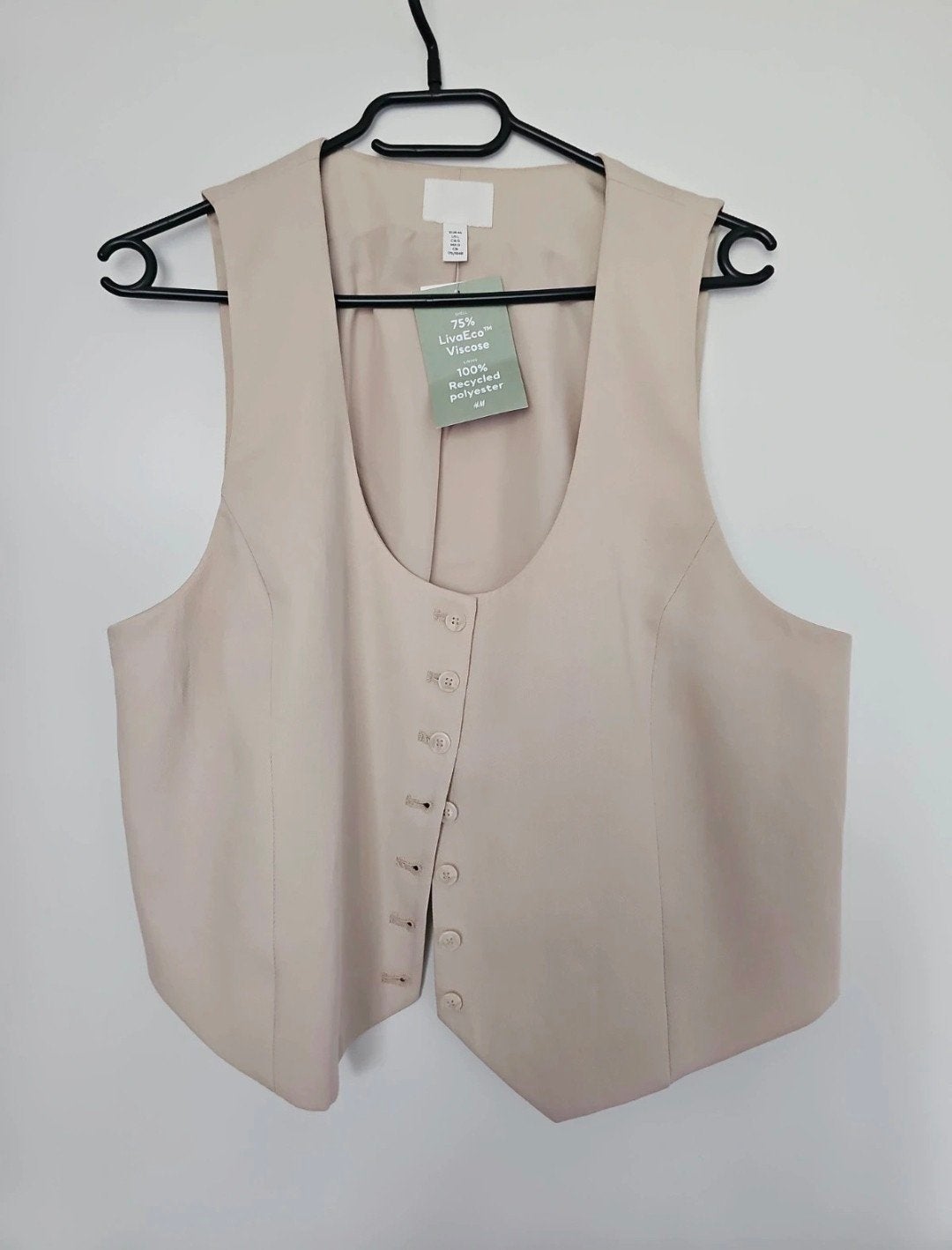Beige Blaser, H&M, Beige, Maat 42/44 (L), Nieuw