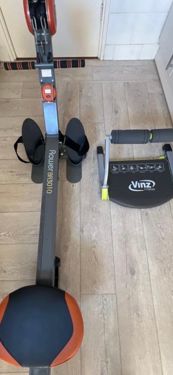 Roeitrainer BR3010 en Vinz Fitness Ab Trainer, Ophalen, Gebruikt, Armen, Metaal