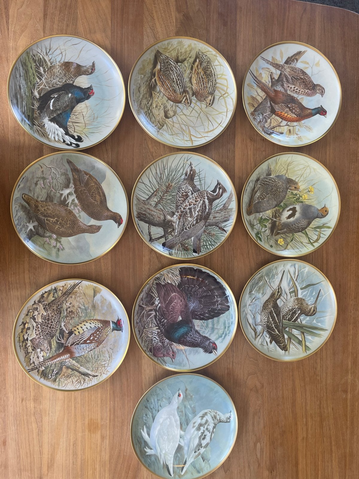 Set van 10 decoratieve borden met vogels, Ophalen