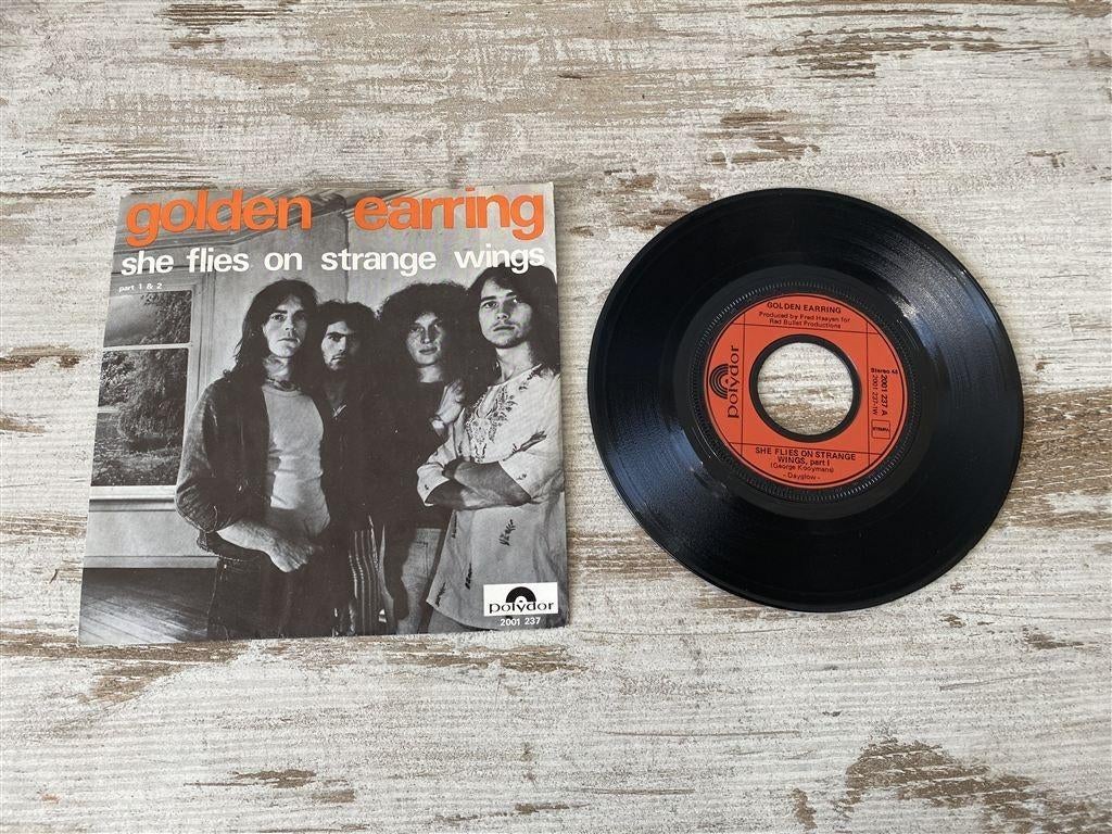 Golden Earring - she flies on strange wings singles [1285], Cd's en Dvd's, Vinyl Singles, Verzenden, Zo goed als nieuw, Pop