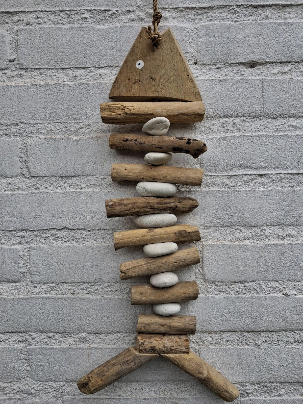 Beach Vibes Fish bone driftwood hanger, Verzenden, Nieuw