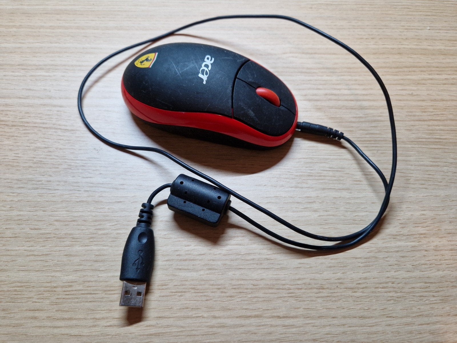 Acer muis in stijl Ferrari, Ophalen, Muis, Gebruikt, Bedraad