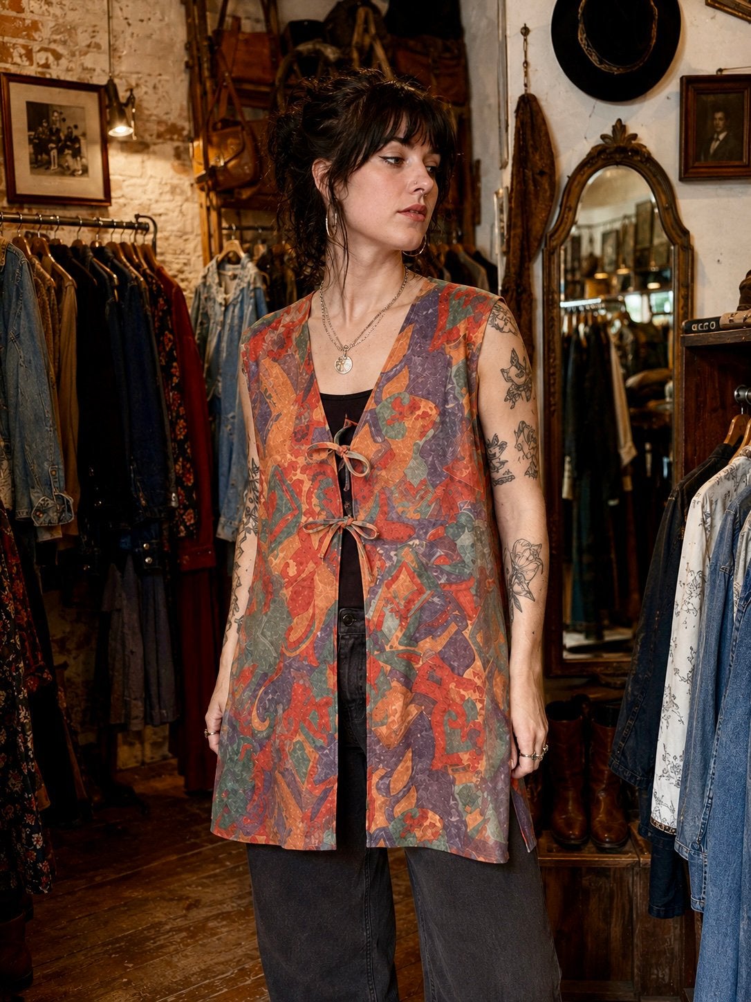 Mooie vintage gilet, Ophalen of Verzenden, Zo goed als nieuw, Maat 42/44 (L), Bruin