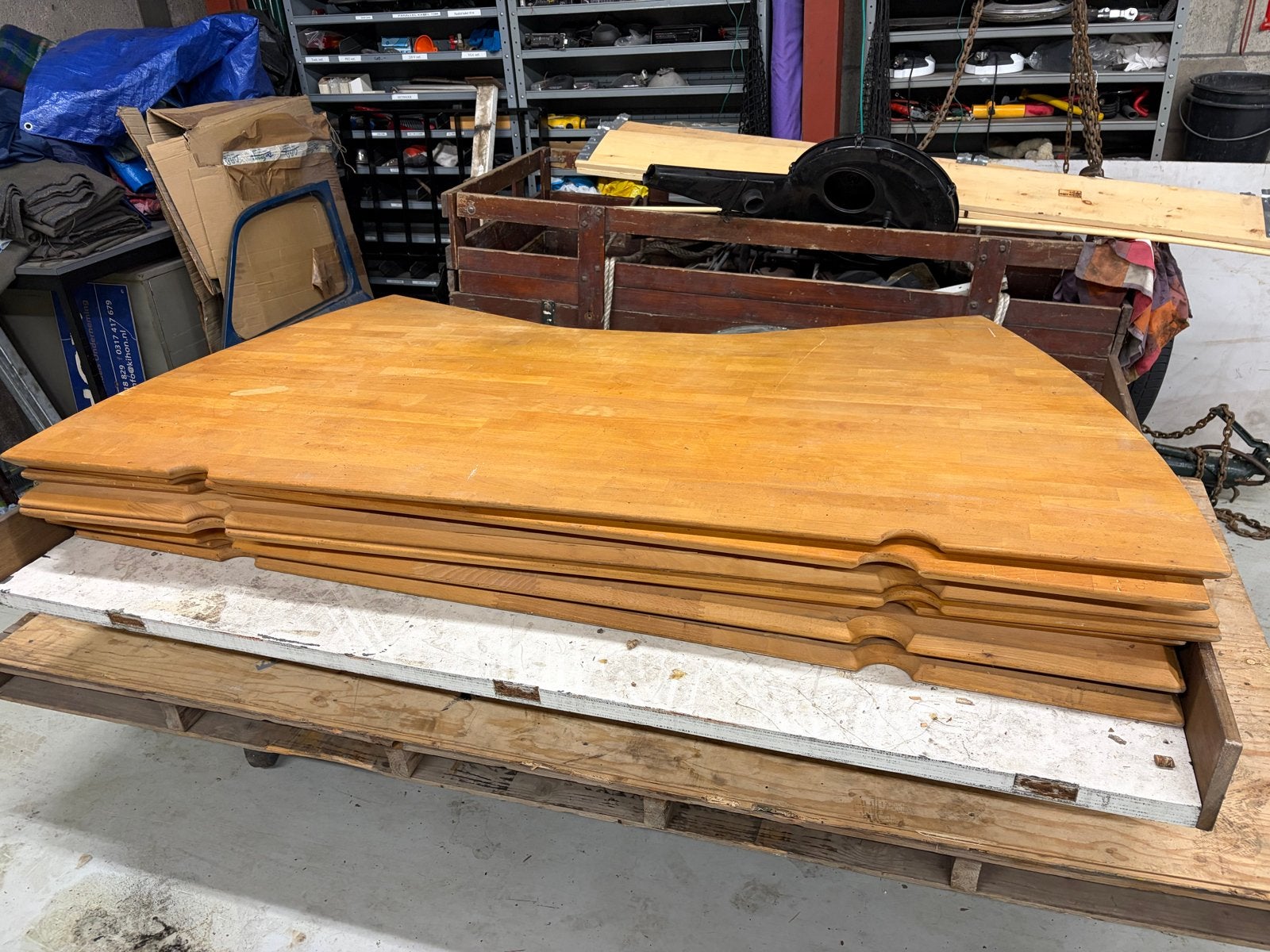 Bureau Bladen MASSIEF  BEUK  IROKO en TEAK, Antiek en Kunst, Antiek | Meubels | Tafels, Ophalen