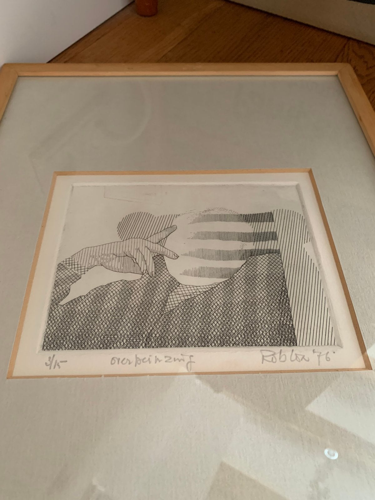 Rob Cox Ets - Overpeinzing, Antiek en Kunst, Ophalen of Verzenden