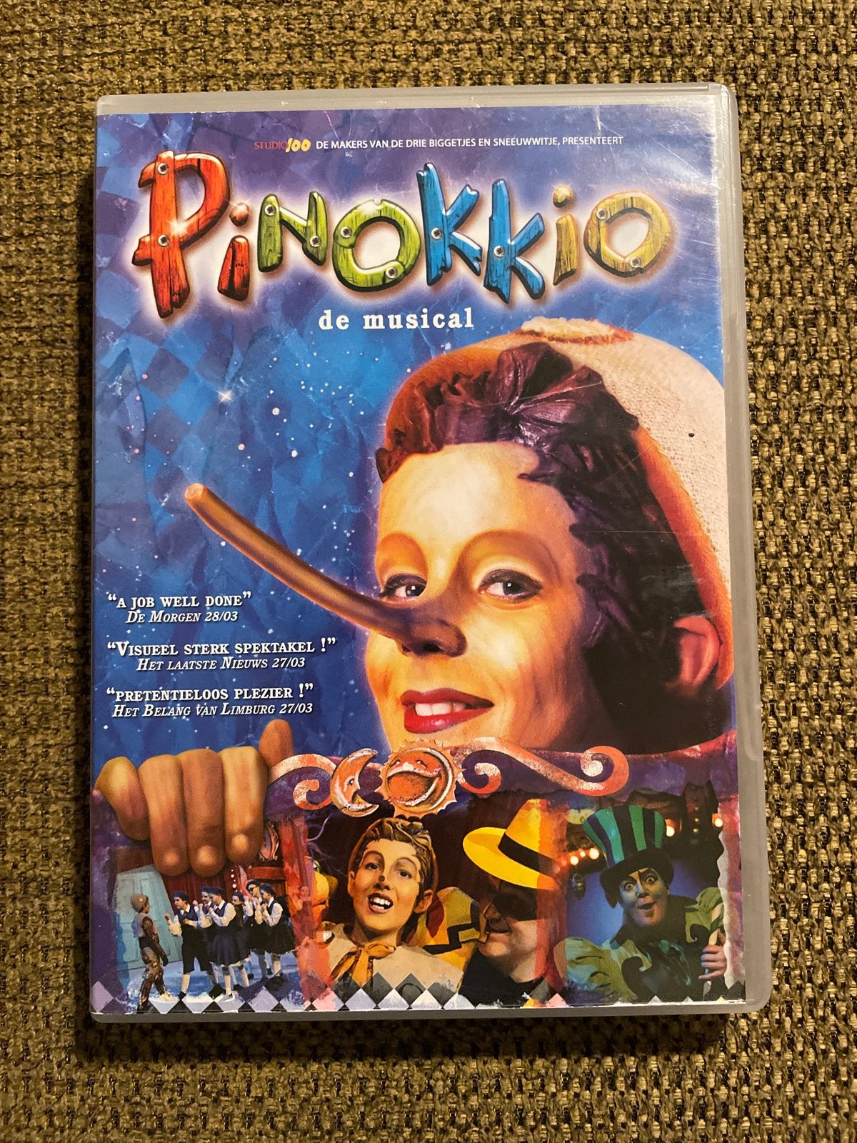 Pinokkio de musical dvd - Studio 100, Cd's en Dvd's, Show, Gebruikt, Alle leeftijden, Familie