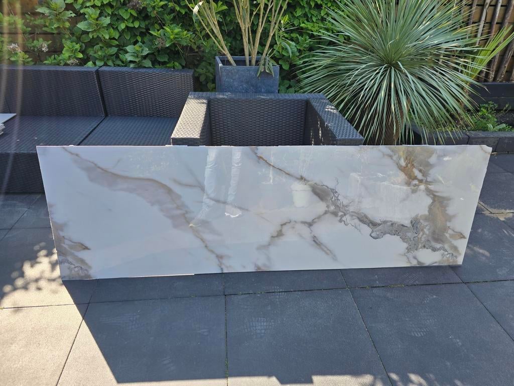 Grote marmerlook PVC - plaat, Ophalen, 60 cm of meer, Nieuw, Minder dan 5 m²