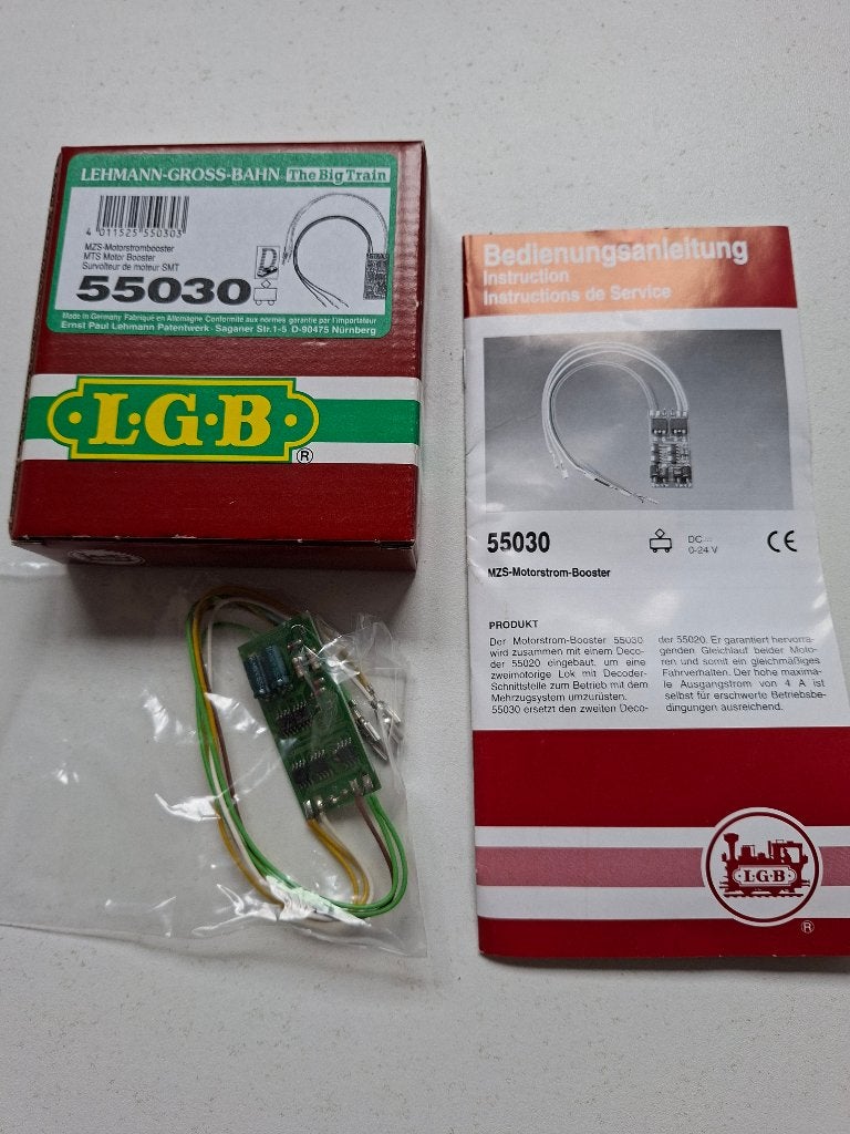 LGB 55030 - Stroombooster. Nieuw in de OVP, Hobby en Vrije tijd, Transformator of Voeding, Gelijkstroom, Nieuw, Ophalen of Verzenden