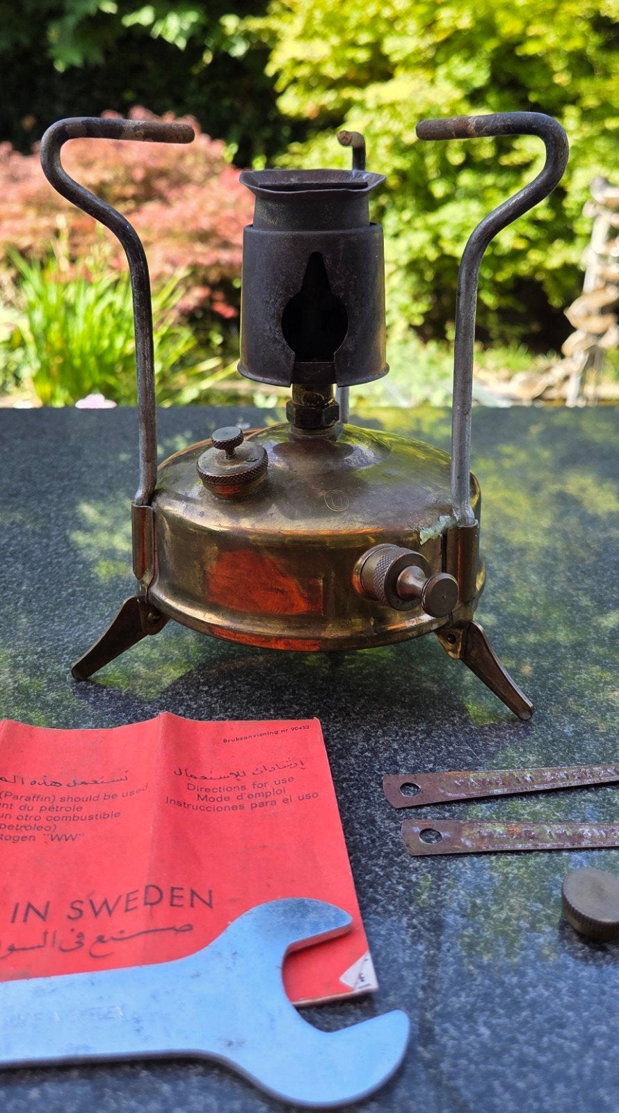 Vintage Optimus 00 Petroleumbrander met Windscherm, Verzenden, Gebruikt